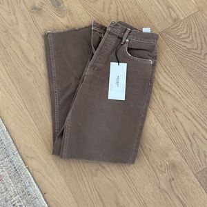 NWT MOUSSY VINTAGE BROWN ROMULUS WIDE STRAIGHT DENIM